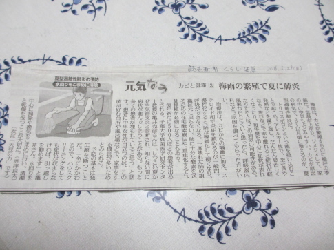 読売新聞に掲載された「カビと健康」の記事01