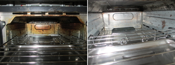 魚焼きグリル内の重度の油汚れの写真01