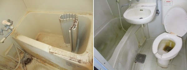 浴室の汚れ、3点ユニットバスの汚れの写真01